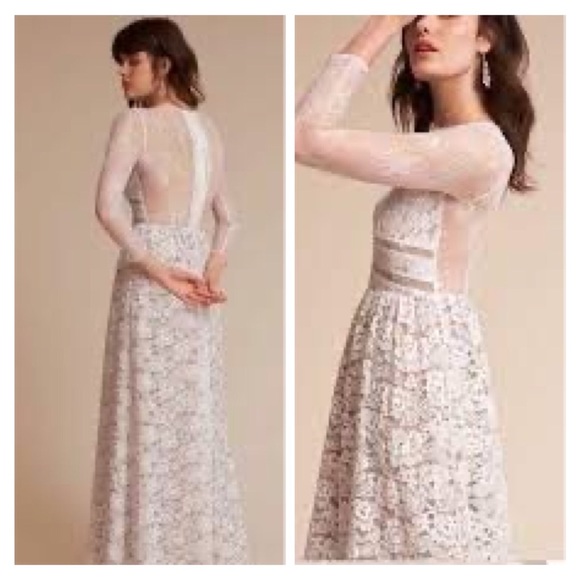 Anthropologie SAU Lace Illusion Bodice Special Occasion Dress, US size 0 - Picture 3 of 11